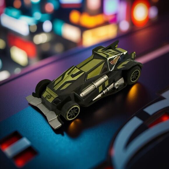 Hot Wheels Go for It Racetrack Green Black Slot Car Scale Speed 450MPH A14 - Picture 1 of 9